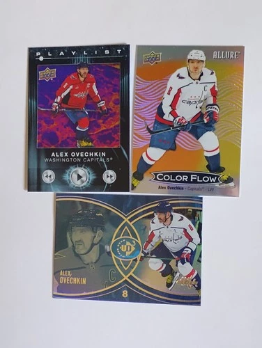 Alex Ovechkin 2024-25 Upper Deck Allure Colorflow Orange-Yellow + 2 Cards