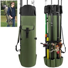 Fishing Pole Bag with Rod Holder Foldable Fishing Rod Bag Waterproof Large Ca...