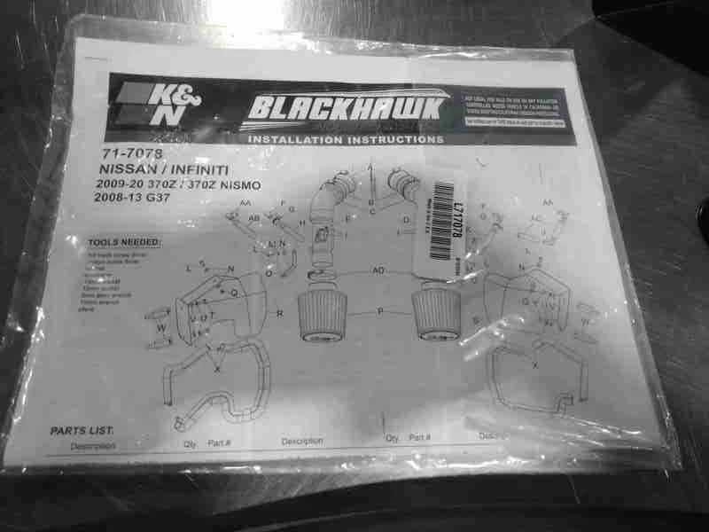 Sistema de admisión de aire frío K&N Blackhawk para Nissan 370Z e Infiniti G37 2009-2020 Foto 4 de 4