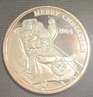 2004 "Merry Christmas" 1 oz Silver Round   1 Troy oz .999 Silver   Free Shipping