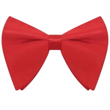 Oversized Bow Ties for Men, Mens Bow Tie Clip on Bowtie for Men Groom Red