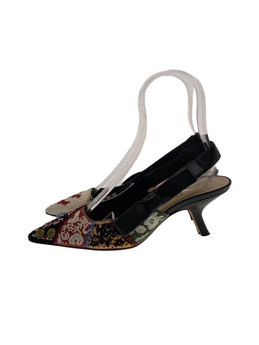 Sandales Christian Dior PAIX ET AMOUR avec perles x broderie 37 noir occasion