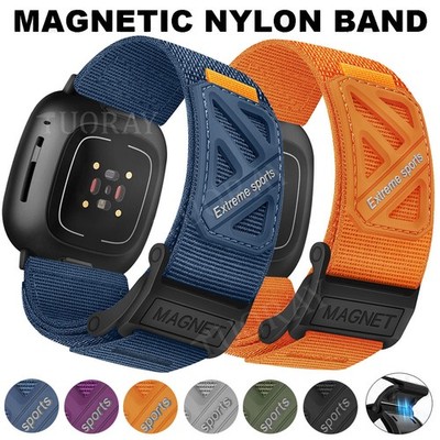 Für Fitbit Versa 3/4/Sense/Sense 2 Armband Magnet Nylon Uhrenarmband Smartwatch
