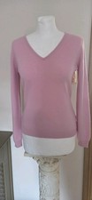 TU jumper 100% pure cashmere soft pink v neck Ladies UK 10