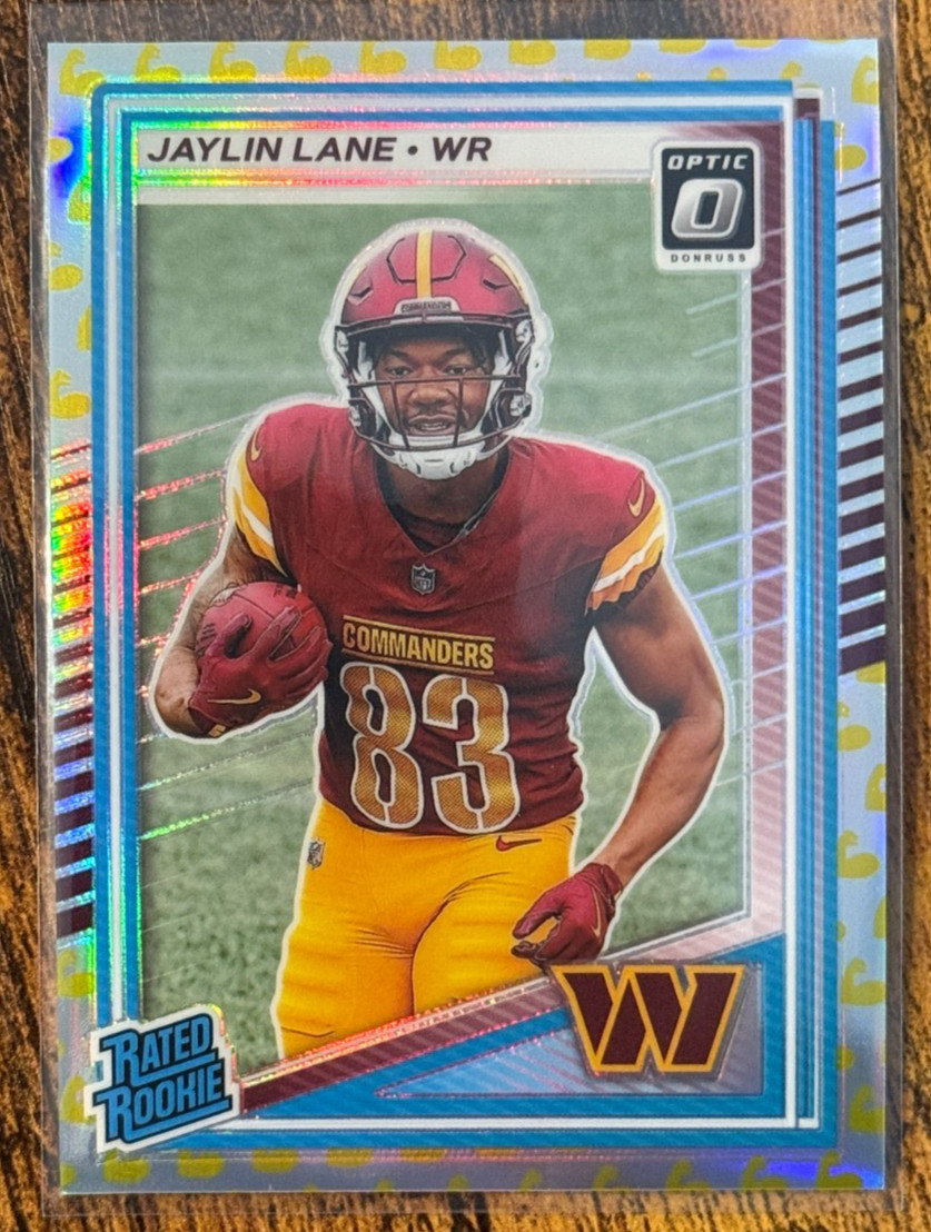 JAYLIN LANE 2025 OPTIC FOOTBALL #249 FLEX PRIZM /199 SP RATED ROOKIE RC
