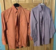 Van Heusen / Stafford Super Button Dress Shirt Lot Mens L 16 32/33 Long Sleeve