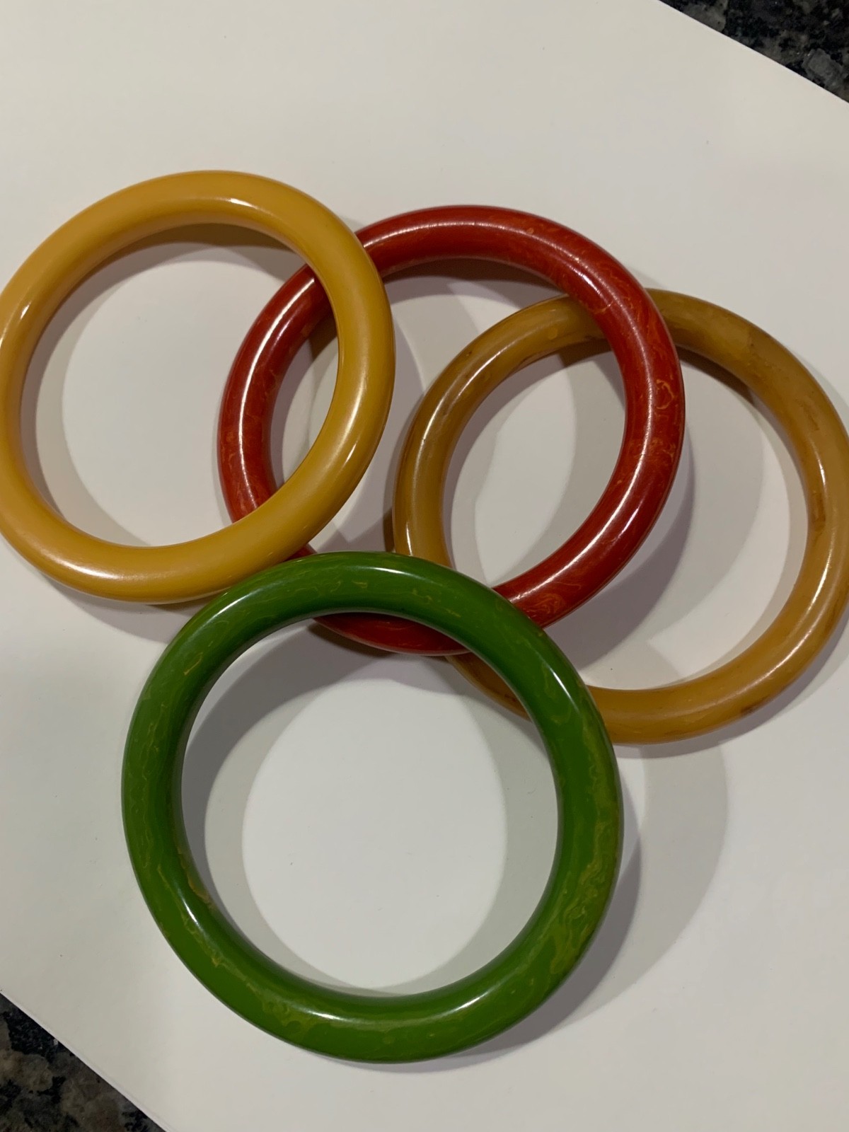 Bakelite Multi Color Stackable Bracelets - image 2