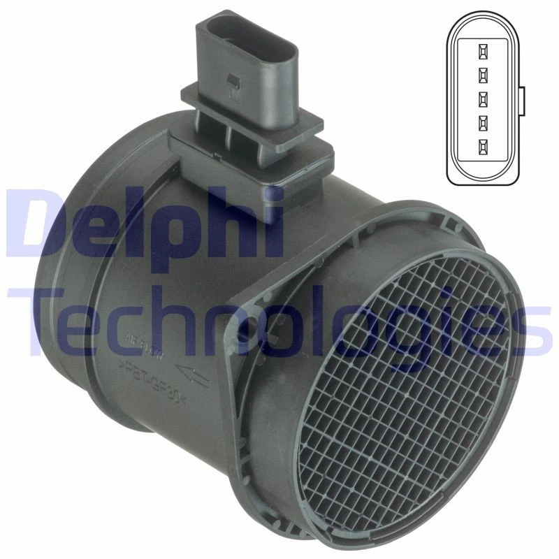 DELPHI Caudalímetro Apto para Audi Q7 Tt Skoda Superb VW Cc EOS Passat - Imagen 2 de 2