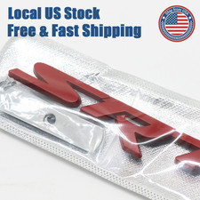 For SRT Front Grille Emblem 3D Matte Red Metal Badge Nameplate