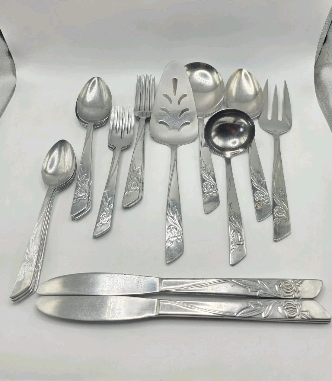 Vintage National Stainless Flatware Set NST12 / NST 12 Full 4 Person Set