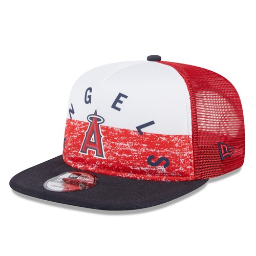 Men's New Era White/Red Los Angeles Angels Team Foam Front A-Frame Trucker - 第 1/6 張圖片