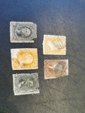 5 US Stamps Stamps 1800 Damaged Stamped