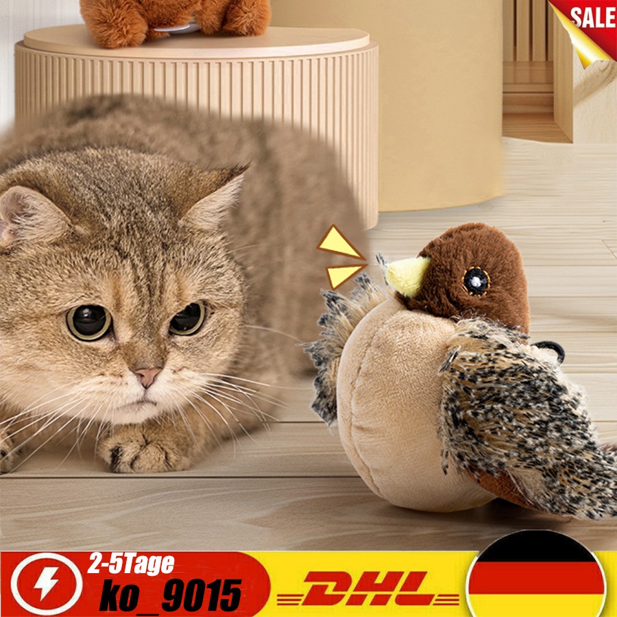 Electric Interactive Cat Toy with Flying Bird