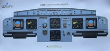 3 Airbus A320 Laminated Flight Deck Instrument Panel Cockpit Poster Pilot Study