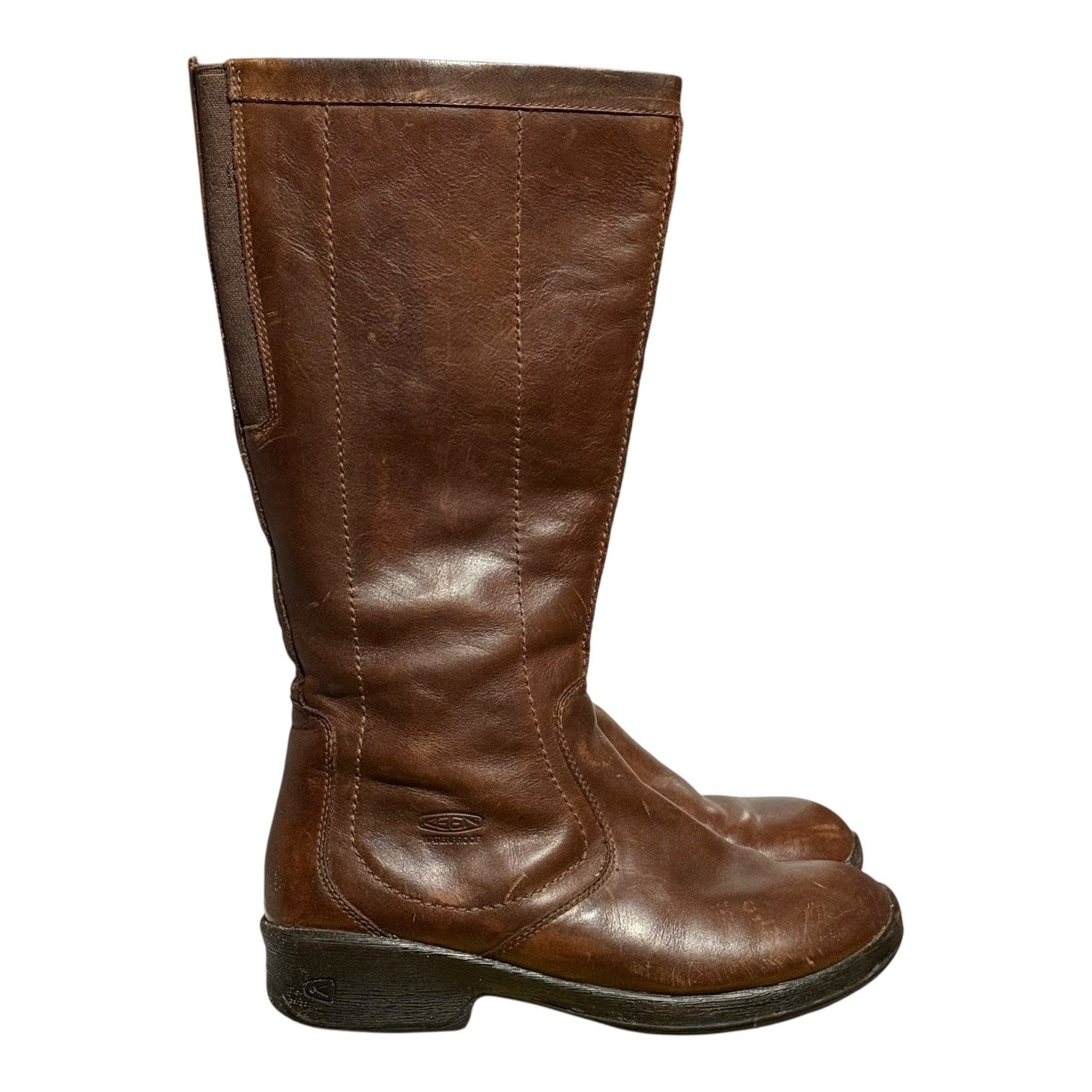 Keen 1013769 Stivali donna metà polpaccio in pelle marrone con zip misura 8 5 comodi casual