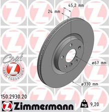 2x ZIMMERMANN Bremsscheibe COAT Z 150.2930.20 f�r BMW F45 2er Tourer F46 X1 F48