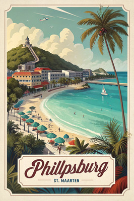 Philipsburg, St. Maarten - Karibisches Paradies Reiseposter A1-A4 Poster Kunst Pai