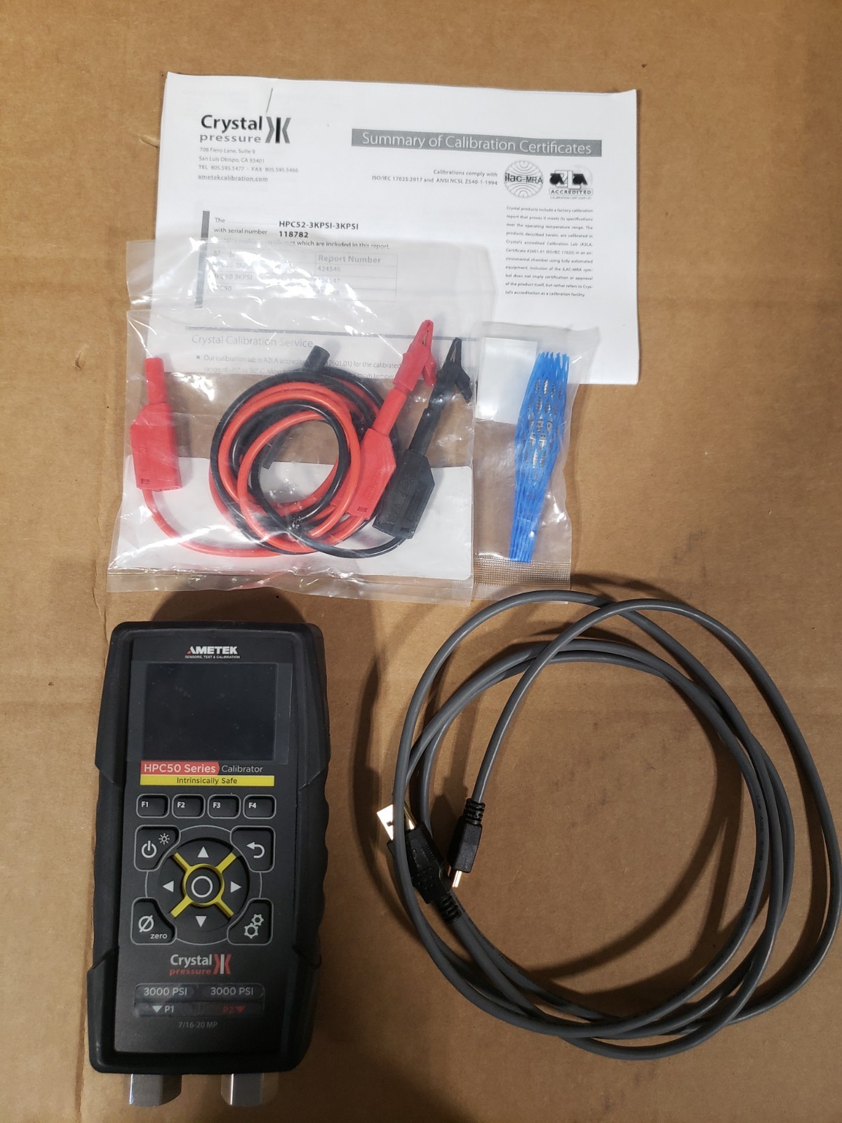 Ametek Crystal HPC52-3KPSI-3kPSI Dual Sensor Pressure Calibrator, IS - New
