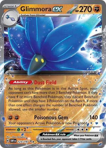 Glimmora ex 123/197 Ultra Rare Obsidian Flames Pokemon Holo NM