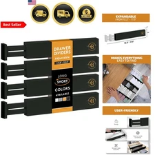 Drawer Divider Organizers Bamboo Adjustable Expandable Stackable for Bedroom ...