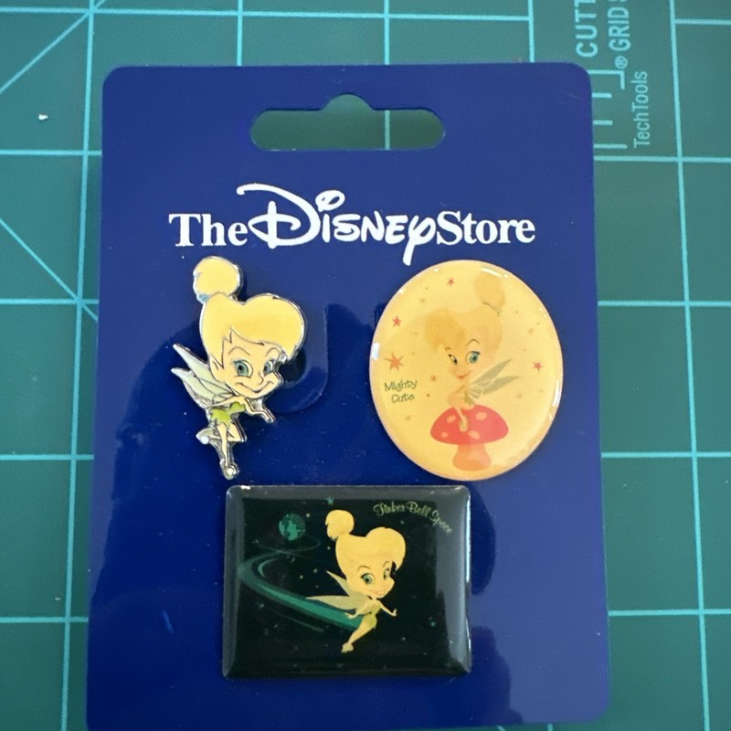 New Tokyo Japan Disney Store Tinker Bell 3 Pin Set Peter Pan