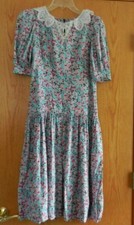 Vintage Jane Schauffhausen floral print dress petite size 4 * excel cond *