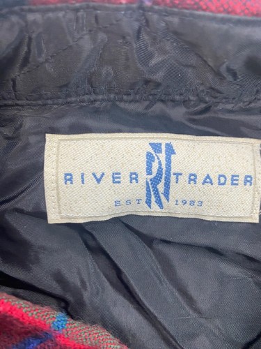 Vtg River Trader Jacket Mens XL Red Green Tartan Plaid Acrylic Flannel Shacket - Picture 3 of 9