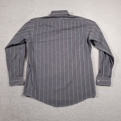 Vtg Arrow Button UP Shirt Mens L 16.5 34/35 Gray Fairfield Pinpoint Pocket USA - Picture 11 of 13