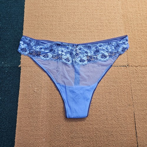 Adore Me Thong Lace Panties Sheer Panty String Purple Lace 4X Plus Floral W1a