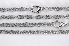 Rope Chain Antique Silver Plated 3 MM Wholesale Necklace Lot Bulk USA Seller
