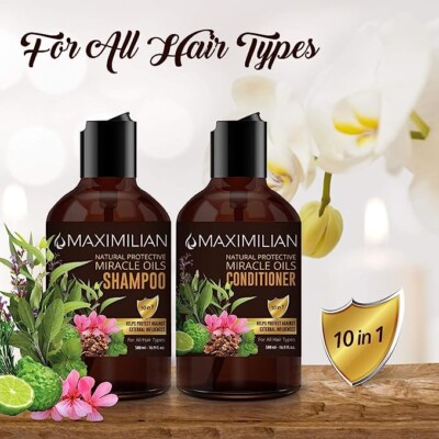 Maximilian Natural Protective Miracle Oils Shampoo&Conditioner Set 16.9fl oz Ea