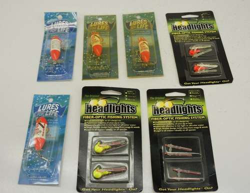 FISHING LURE LOT 3x HEADLIGHTS FIBER-OPTICS + 4x LAWRY’S SEASON SALT - 第 1/5 張圖片