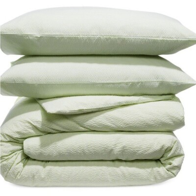 AQUA SEERSUCKER DUVET COVER SET
