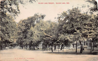 Silver Lake WI Wisconsin Edelweiss Cottage Lodge Cabins Kenosha Vtg Postcard B6