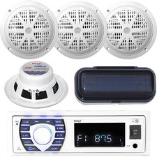 Pyle Bluetooth MP3 USB AUX Radio, 4 x 6.5" Speakers, Stereo Cover  Remote