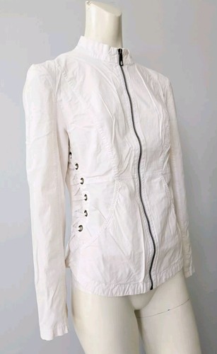 XCVI Full Zip Jacket Women's Size M White Pockets - Picture 2 of 8