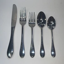 Gorham STUDIO Glossy Tips Up Stainless Flatware 5 Piece Plate Service Pre Owned