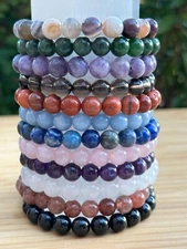 Wholesale Grade A++ Genuine Gemstone Bead Bracelets,  Choose from 80 Types Stone