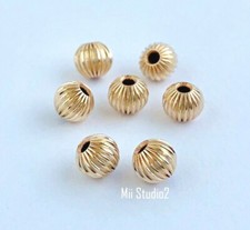 10pcs 5mm 14k yellow gold filled Straight Corrugated Bead Spacer S21g