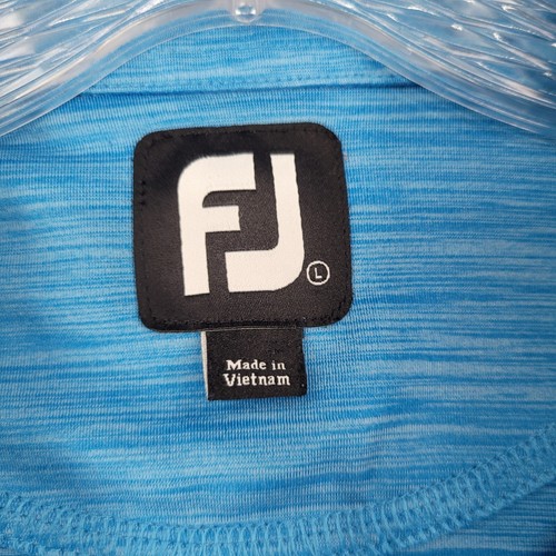 FootJoy Mens Shirt Size L Blue Polo Short Sleeve Golf Performance - Picture 5 of 8
