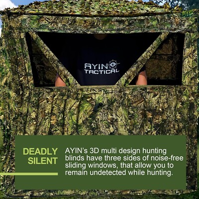 AYIN 3D Leaf Hunting Ground/Wall Blind Pop-Up Hub Blind for Turkey