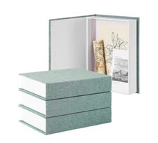 Tioncy 3 Pcs Faux Books for Decorative Modern Book Boxes Decorative Linen Coffee