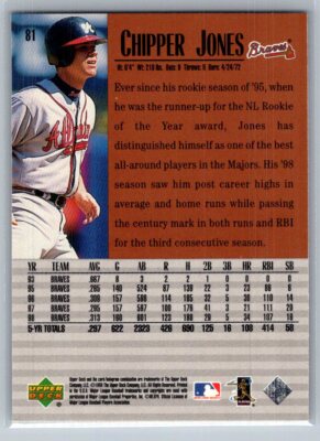 1999 Upper Deck Century Legends #81 Chipper Jones NM+ | eBay