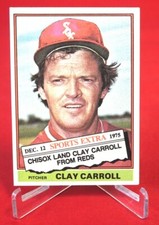 Clay Carroll Sports Extra 1976 Baseball Card TOPPS #211T EX-MT