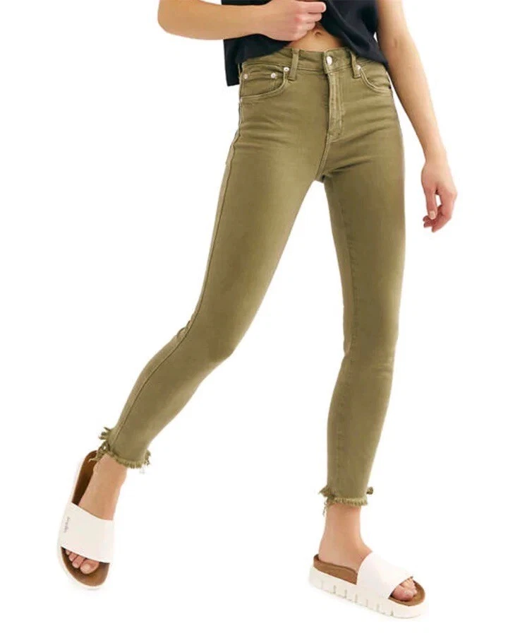 Army green store jeggings