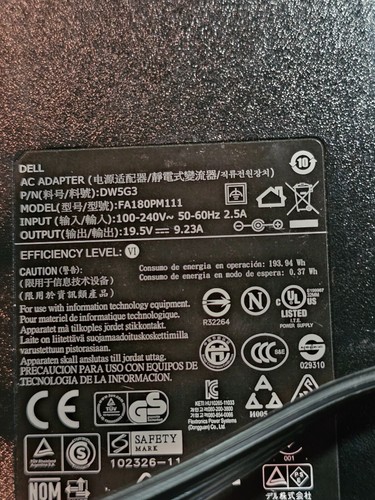 3 PC Genuine Dell 180W AC Replacement Charger Adapter FA180PM111 - Picture 4 of 4