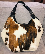 Vera Pelle Italian Genuine Leather Ponyhair X Large Tote Shoulder Purse Bag