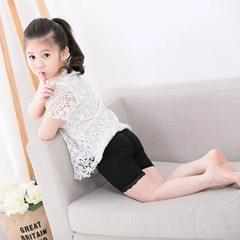 Kids Girls Lace Trim Safety Pants Underwear Leggings Underdress