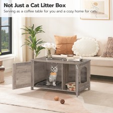 Litter Box Enclosure Cat Litter Box Furniture with Removable Divider Cat House