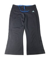 Adidas Womens Dark Gray Stretch Cropped Activewear Pants Size Medium EUC